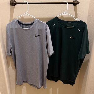 Nike Gray and Green Dri-Fit T-Shirts XL